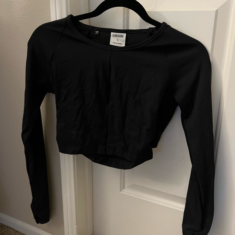 Gymshark Whitney Simmons Long Sleeve Crop Top- Black